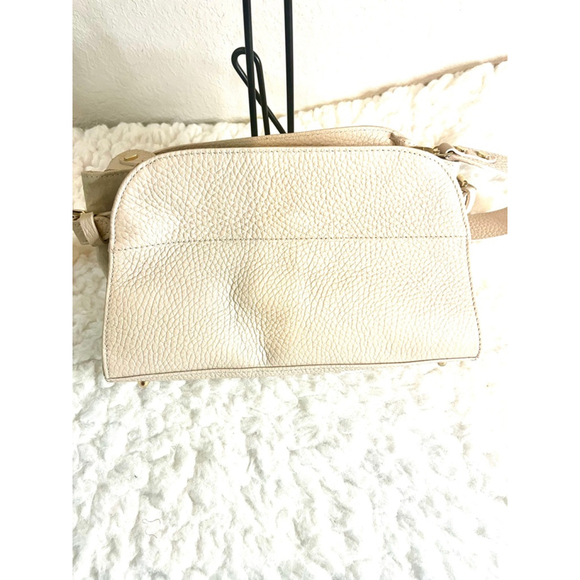 NWOT Anna Paola Italian Pebble Leather / Suede Bag Purse Beige ui - Picture 3 of 9